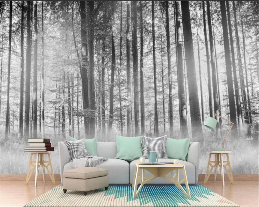

Beibehang пользовательские обои 3d Роспись вручную Европейская ностальгическая береза Лось ТВ гостиная диван фоновая стена 3d обои