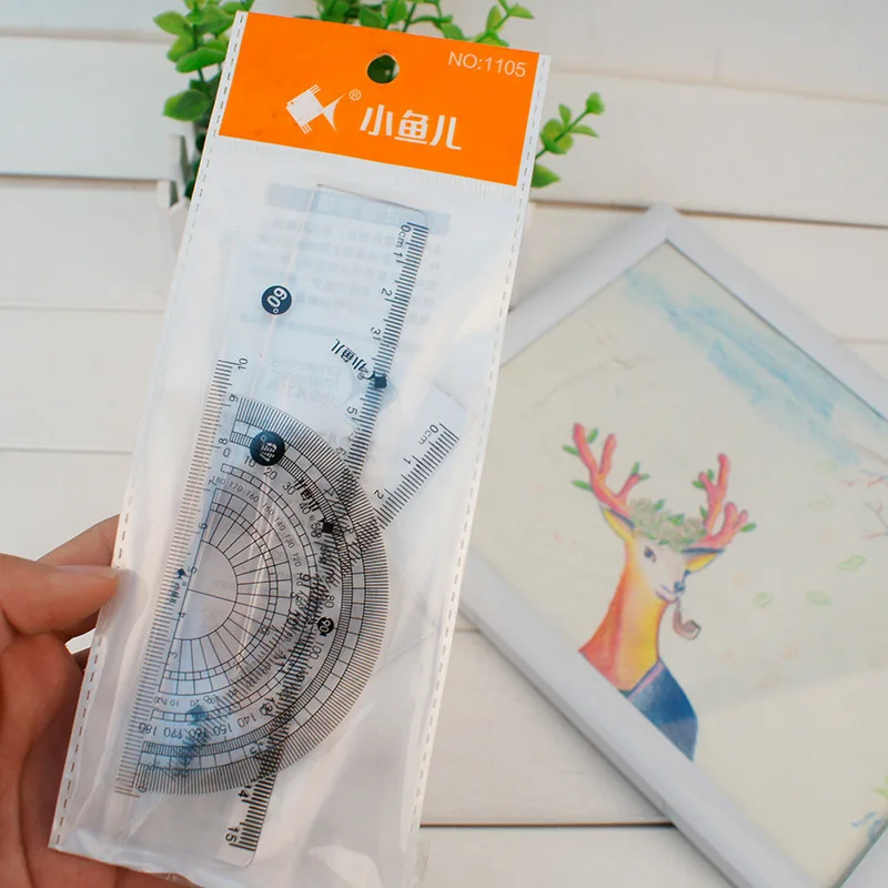 4pcs/set Kawaii Cartoon Straight Triangle Ruler Protractor Drafting Drawing School Office Supplies | Канцтовары для офиса и