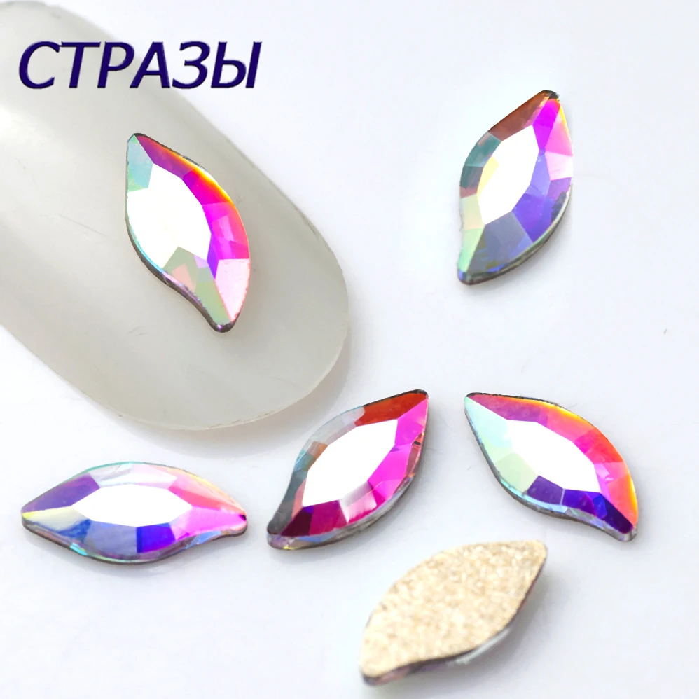 YANRUO 20 шт. кристалл AB с плоским основанием разные Стразы блестящие алмазные