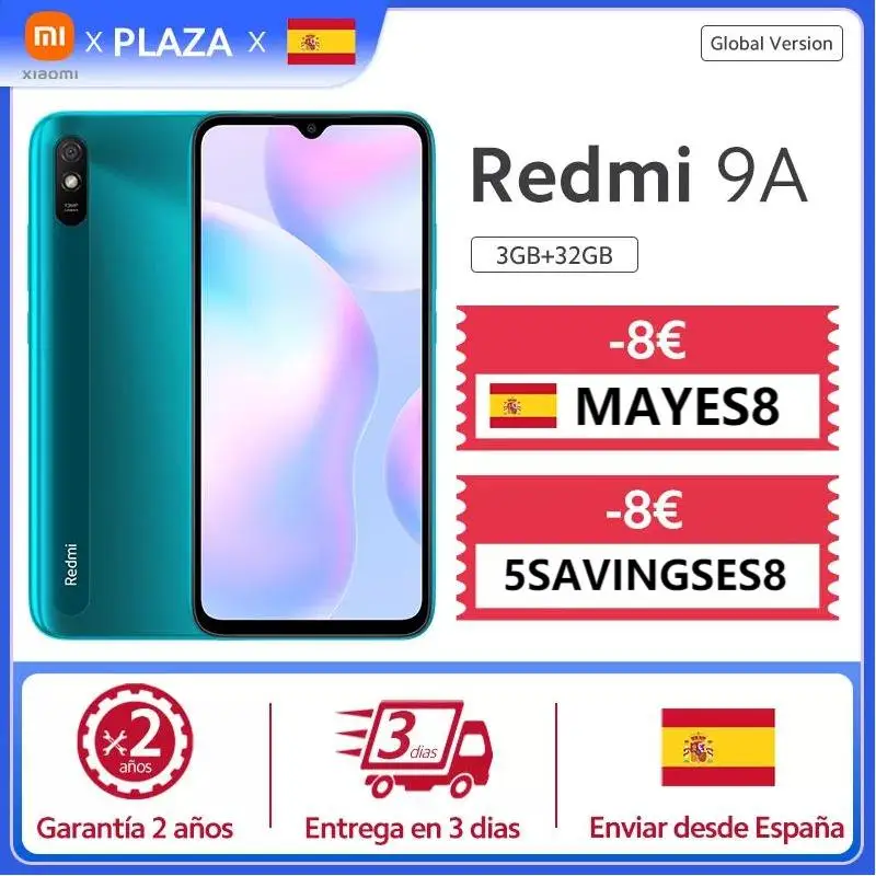 Смартфон Xiaomi Redmi 9A 2 + 32 ГБ 5000 мАч 6 53 дюйма 13 МП|Смартфоны| |