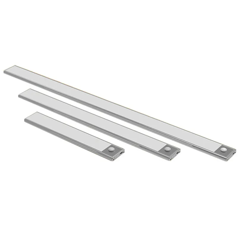 Перезаряжаемый от USB 23/40 см PIR датчик движения светодиодная подсветка под шкаф