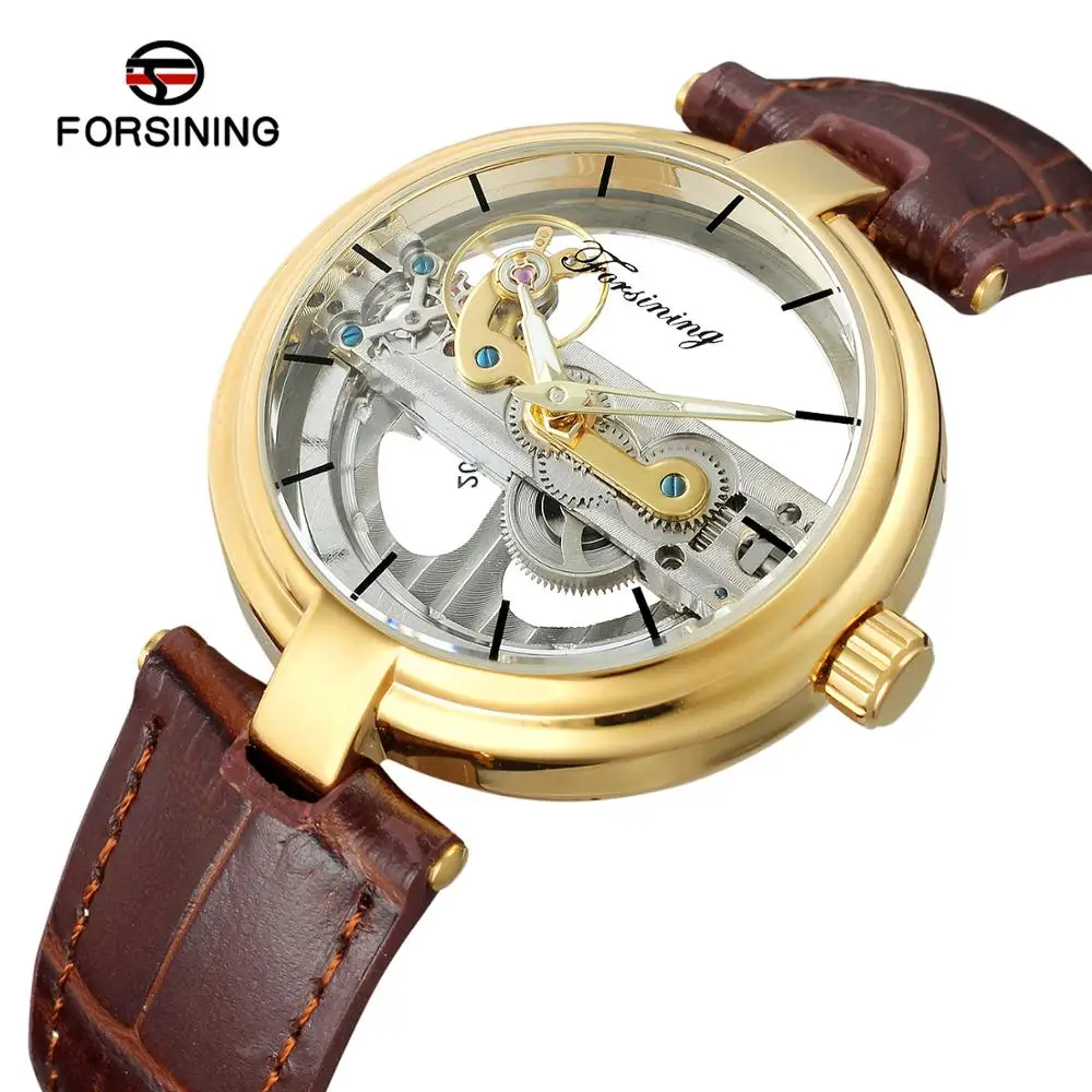 

Forsining Transparent Sport Clock Male Top Brand Luxury Skeleton Clocks Automatic Mechanical Steel Men Watch Relojes Hombre