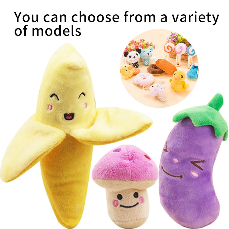 1 шт. плюшевые скрипучие игрушки для собак животные фрукты мультяшная обувь