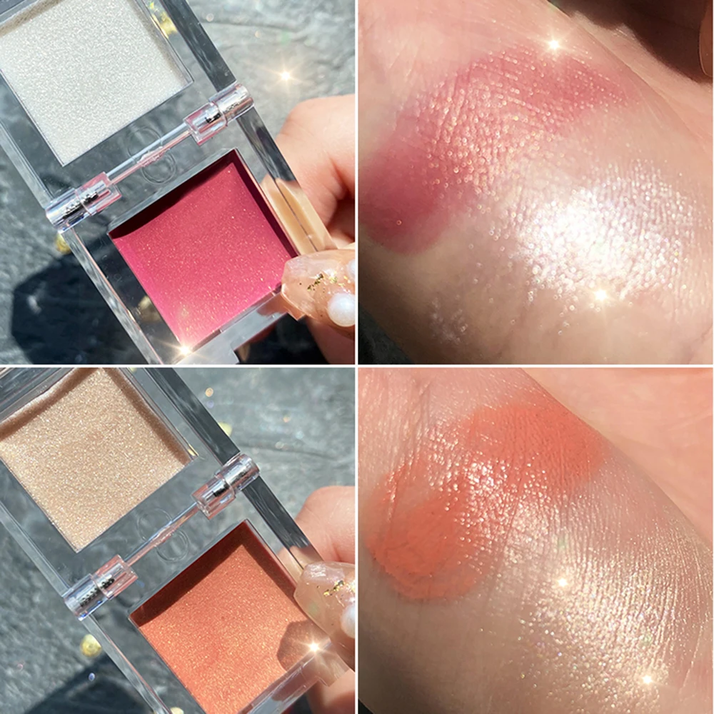 

Small Ice Cube Bright Color Blush Lasting Makeup Does Not Stick Pink Waterproof Sweat-Proof Brighten Skin Color Fine Pink
