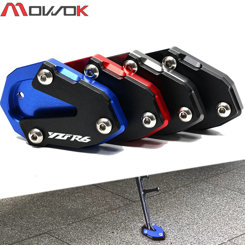 

For YAMAHA YZF R6 YZ-R6 2017-2021 Motorcycle CNC Aluminum Foot Extension Side Stand Enlarge Pad Kickstand Support Plate YZFR6