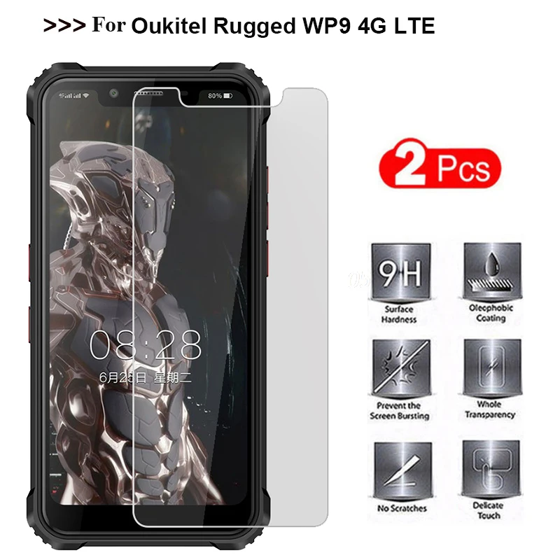 2PCS Tempered Glass For Oukitel Rugged WP9 4G LTE Glass Scratch proof Screen Protector Tempered Glass For Oukitel WP9 Phone Film