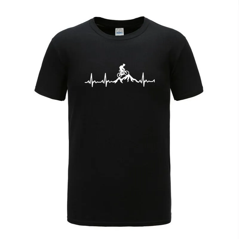 

Летняя забавная Мужская футболка с рисунком сердцебиения, женская футболка с коротким рукавом для горного велосипеда, уличная спортивная р...