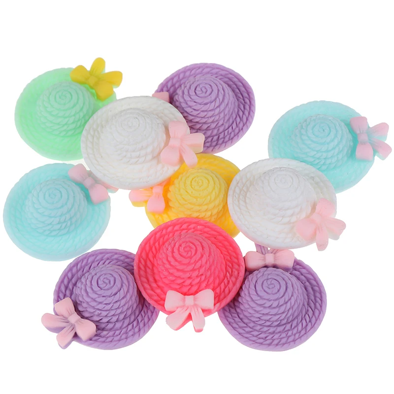 10Pcs Random Mixed Resin Hats Embellishments Flatback Cabochon Scrapbook Wedding Decoration DIY Craft Accessories | Дом и сад