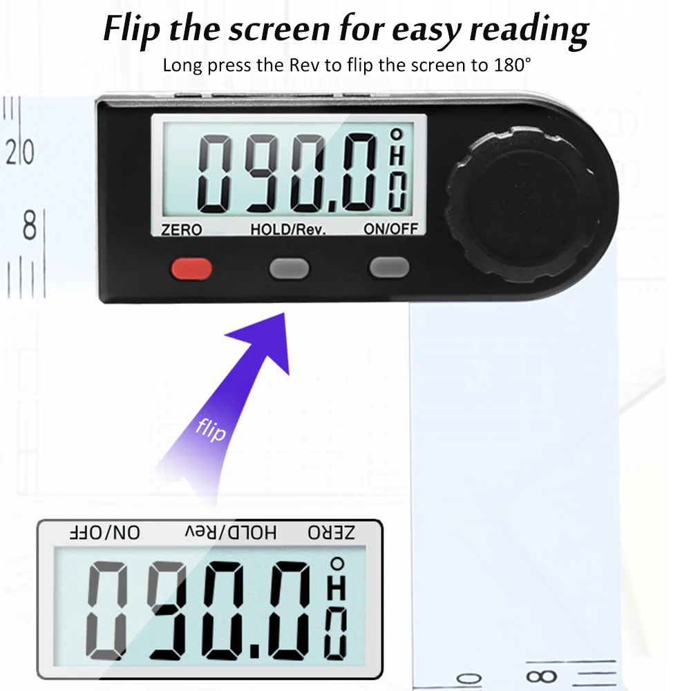 

0-200mm Updated Digital Protractor Inclinometer Goniometer Plastic Electronic Angle Level Measure Gauge 360 Angle Ruler