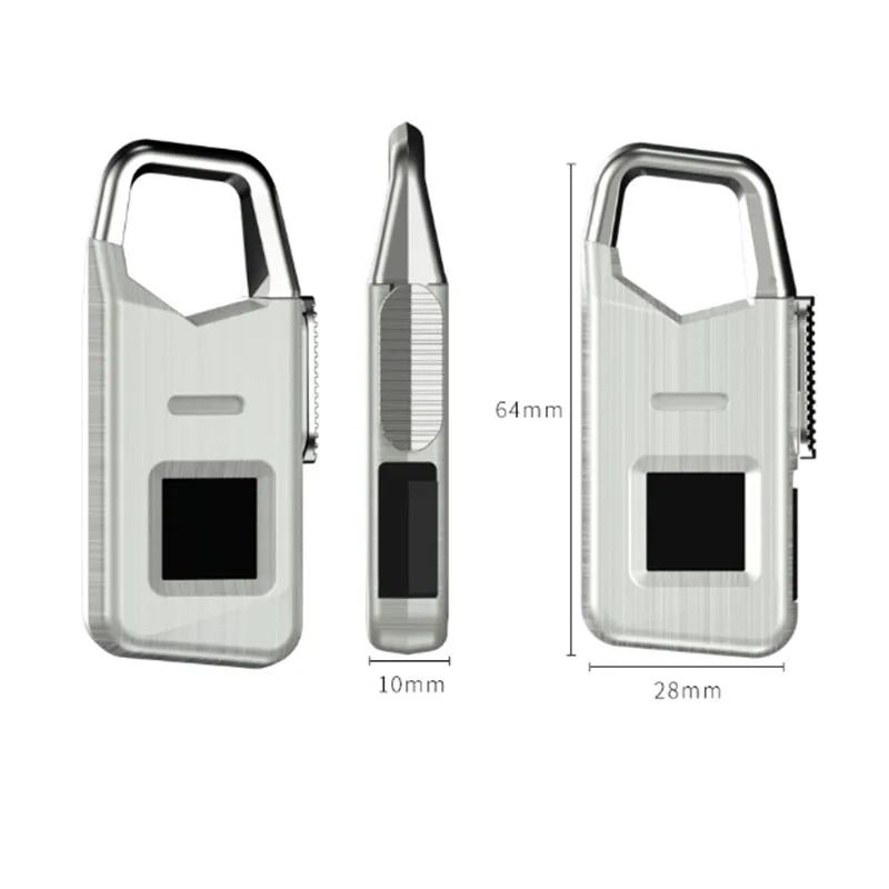 Portable Outdoor Tourist Biometric Intelligent Fingerprint Lock Waterproof Usb Charging Padlock Suitable for Ba | Безопасность и