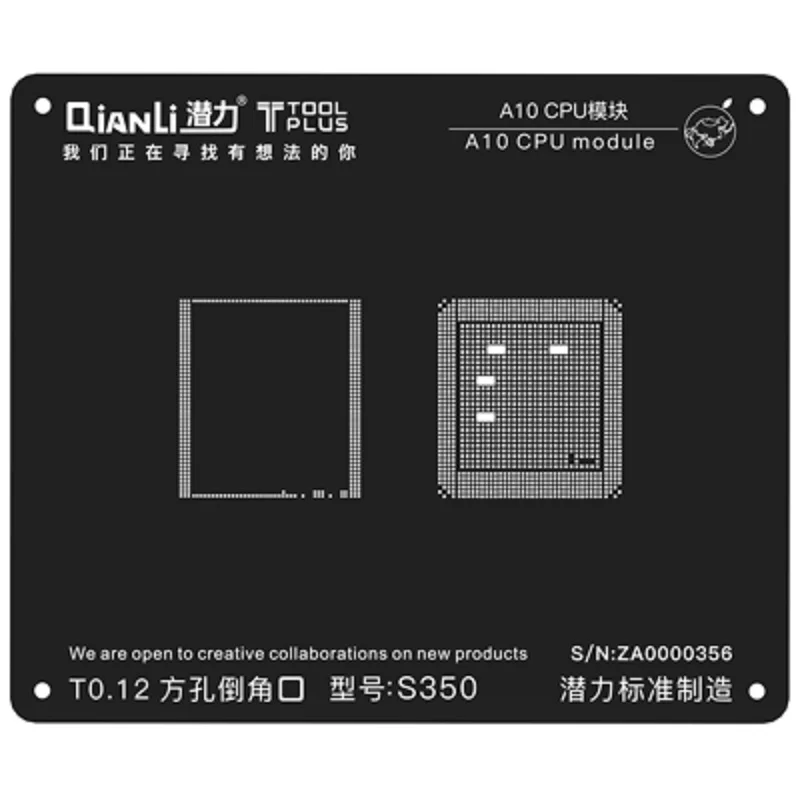 ЦП QianLi A12/A11/A10/A9/A8/A7 RAM 2D/3D трафаретная черная жестяная сеть для iPhone XS/XR/X/8 Plus/8/7/6S/6s