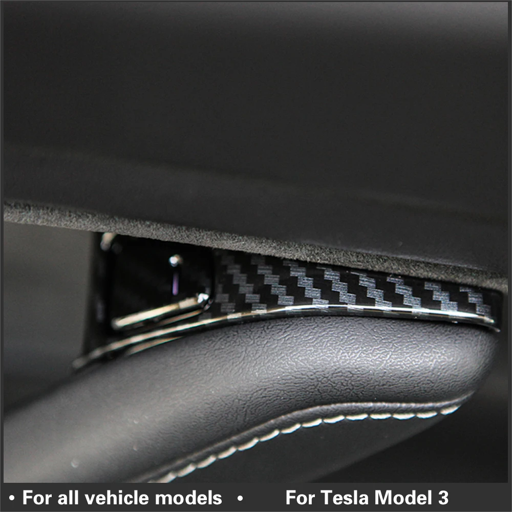 

Защита для дверного замка чехол для Tesla Model3, АБС-пластик, углеродное волокно, аксессуары для интерьера tesla, модель 3, дверной замок 2017- 2020