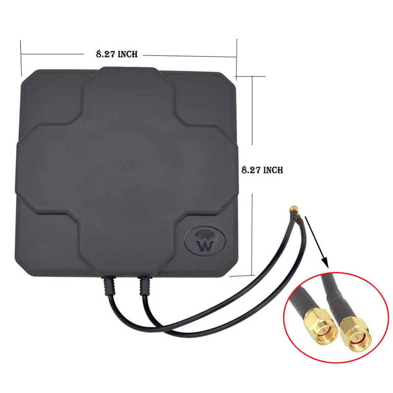 

2X22DBi Outdoor 4G LTE MIMO Antenna Dual Polarization Panel Directional External Antenna for SMA Male 20cm Cable