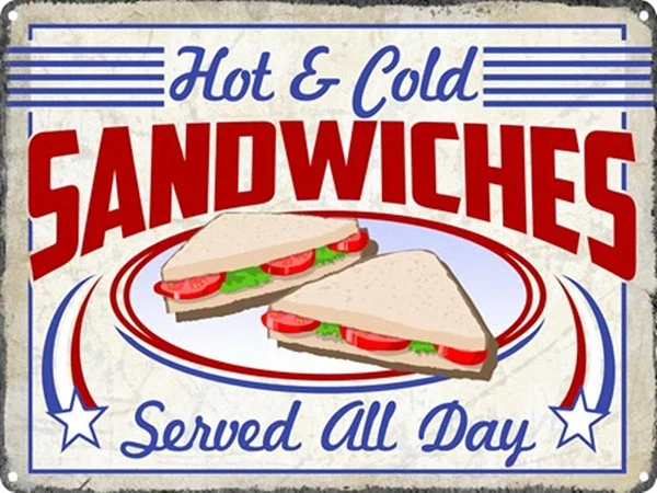 

Sandwiches Tin Sign art wall decoration,vintage aluminum retro metal sign