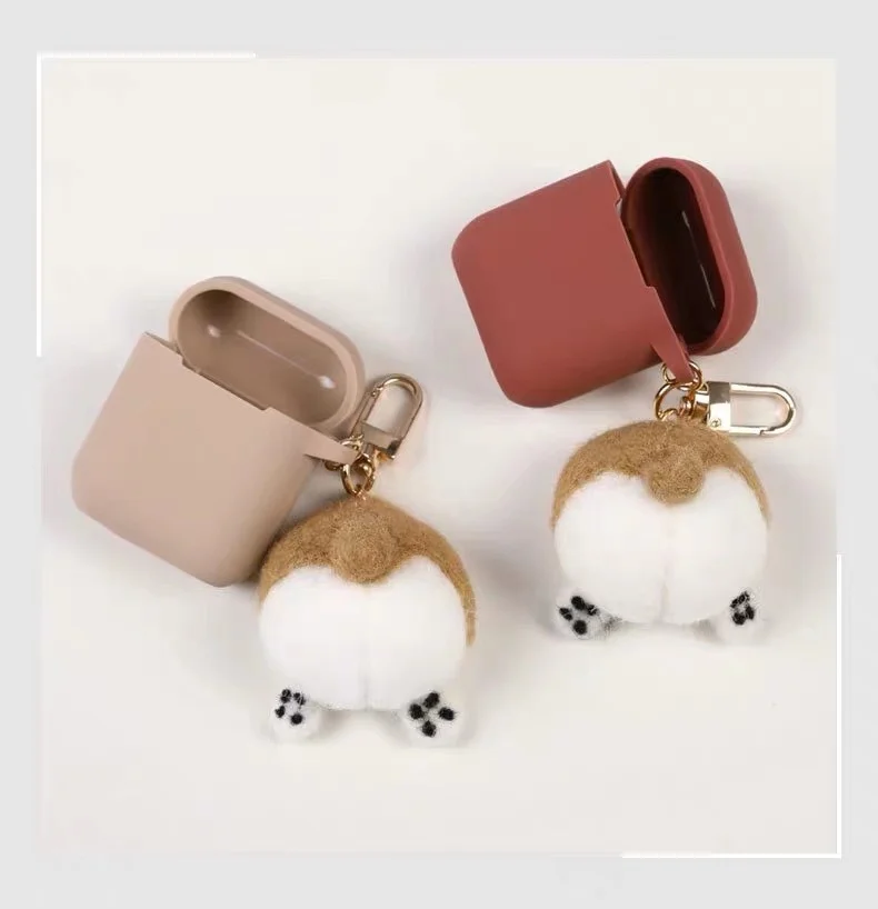 Японский милый силиконовый чехол для наушников Keji dog butt hairy Bluetooth Беспроводные