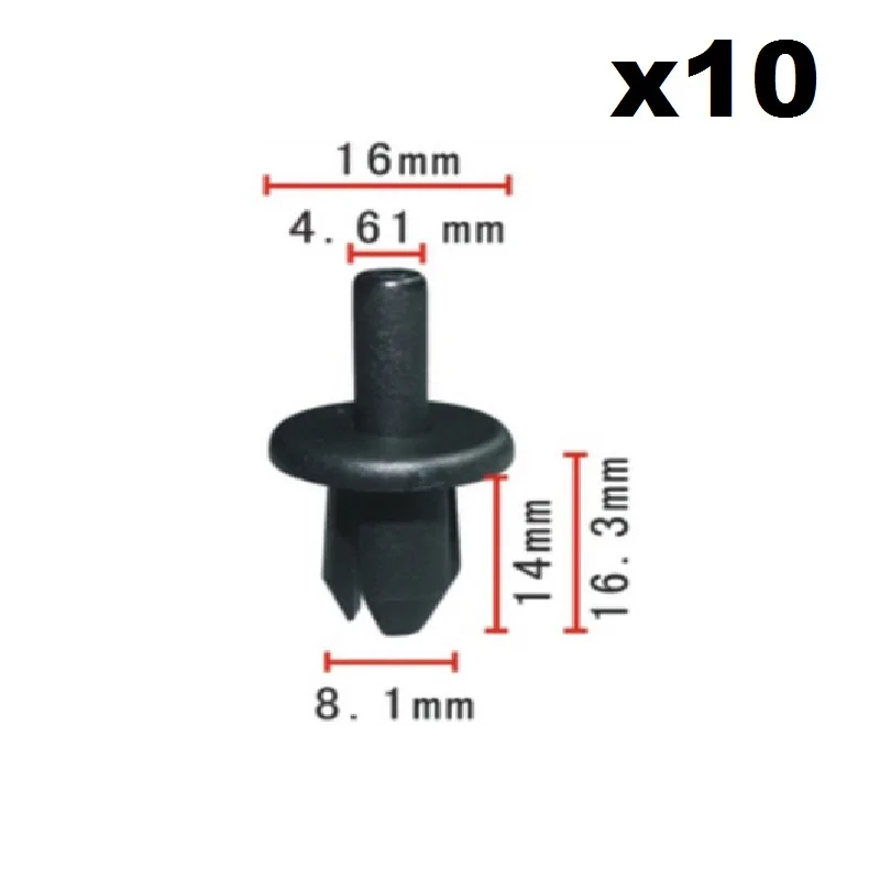 

10pcs For Volvo Multi Purpose Rivet Set of 15 Push Type Clip Retainer 16mm Head 14mm Stem 9133417 / 1005993