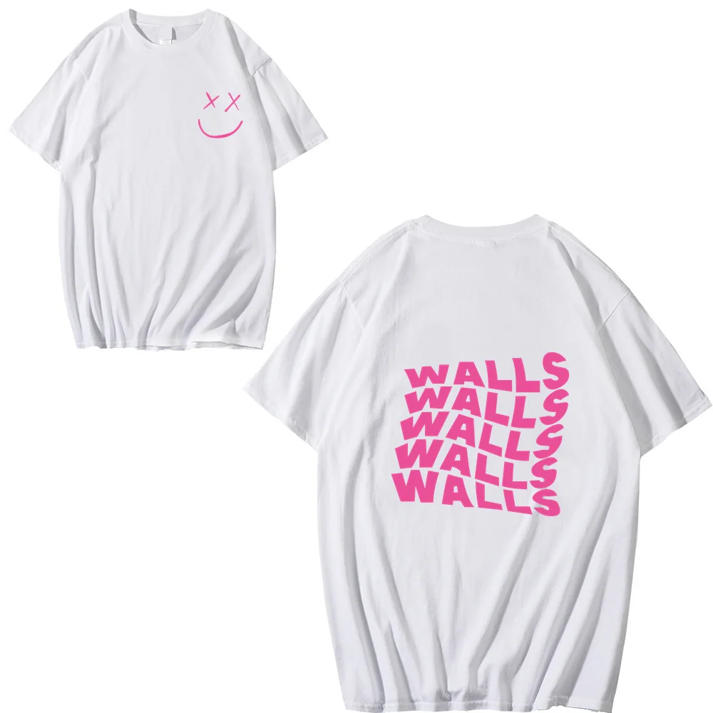 

Новинка лета 2021, 100% хлопок, футболка с принтом со смайликом, Мужская модная футболка с коротким рукавом и круглым вырезом, мужские классичес...