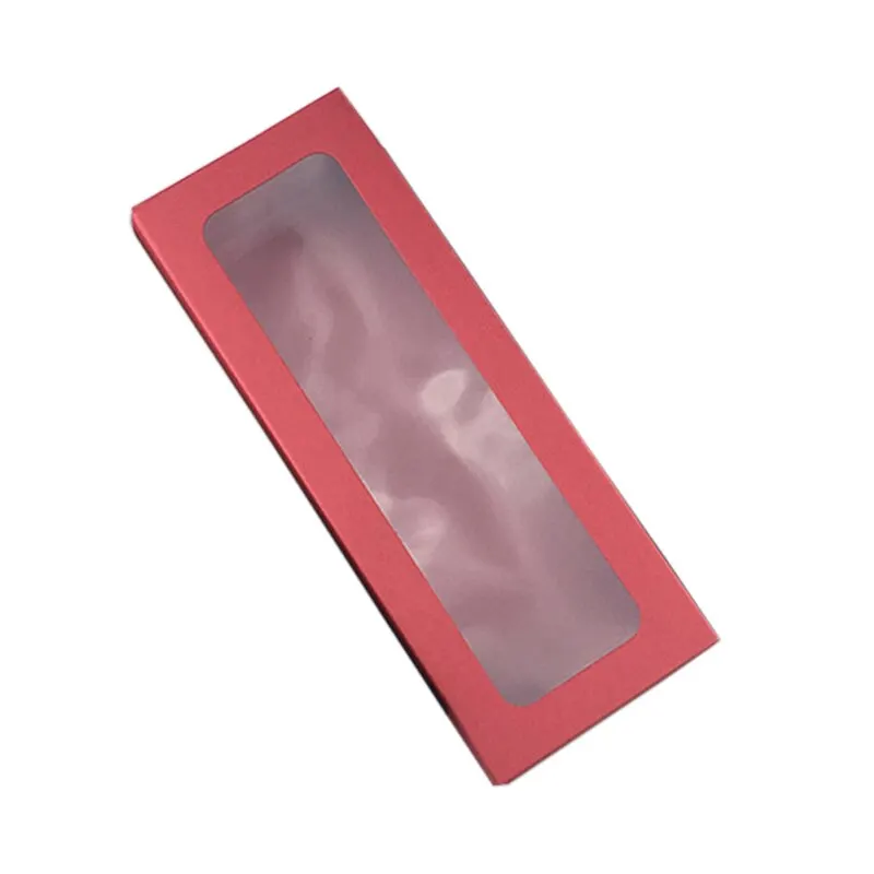 Коричневая/красная/черная картонная оконная коробка с прозрачным ПВХ для