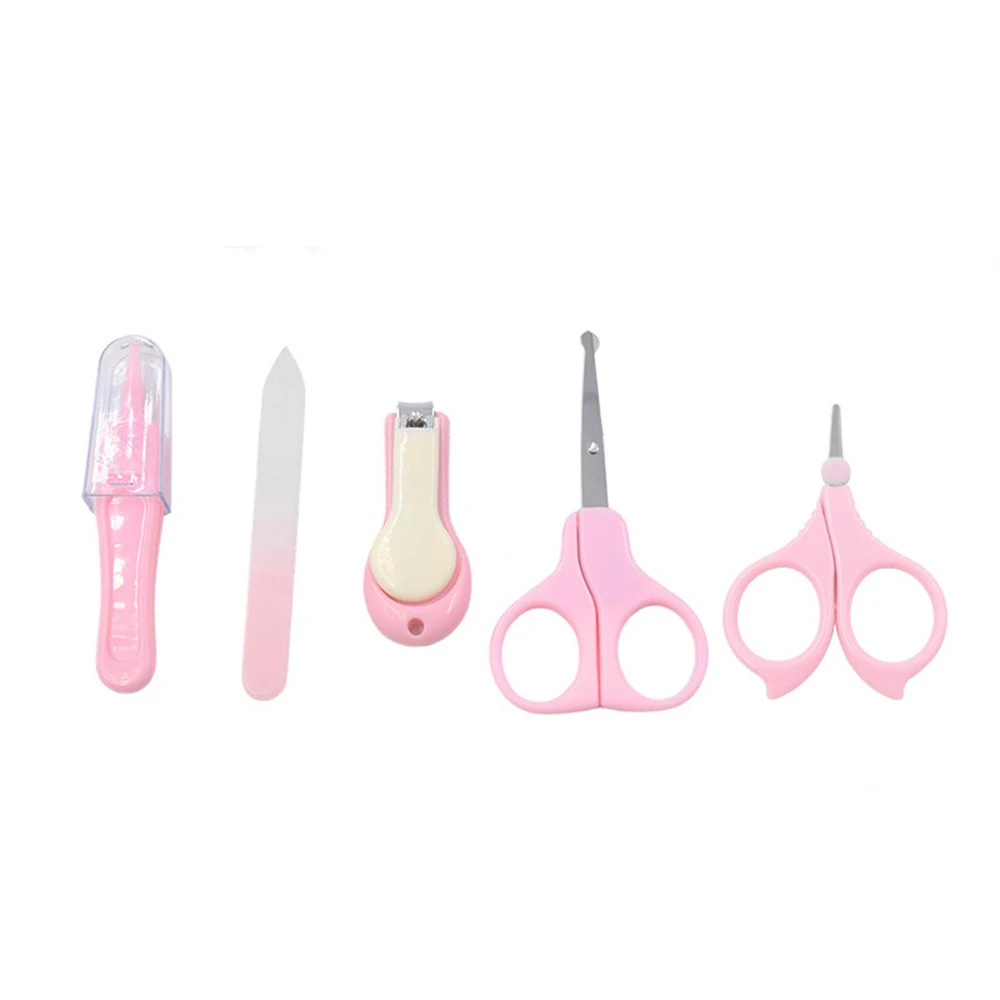

5Pcs/set Newborn Baby Nail Clipper Safety Scissors Nail Care Suit for Baby Care Cute Baby Nail Clipper Set Infant Nail Care