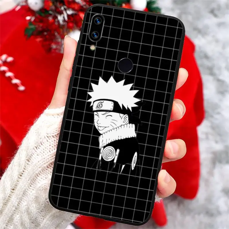 

Naruto Anime black white grid Gaara Phone Case For Xiaomi Redmi note 7 8 9 t k30 max3 9 s 10 pro lite