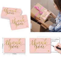 50 sheetsset 59 cm pink thank card thank you for supporting my small business goods wrapping decoration greeting card