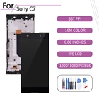 ЖК-дисплей 6,0 ''для SONY Xperia C7, сенсорный экран с дигитайзером в сборе для Sony Xperia XA1 Ultra C7, сменный дисплей с рамкой