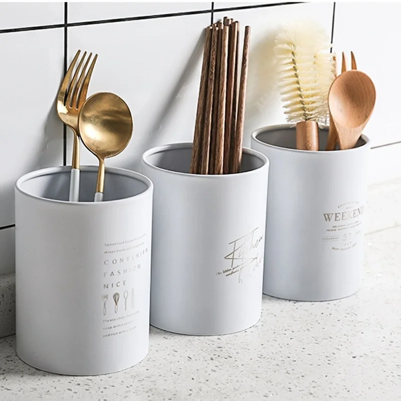 

Chopsticks Storage Jar Stainless Steel Cutlery Holder Simple Spoon Fork Drain Box Nordic Kitchen Utensils Organizer Container