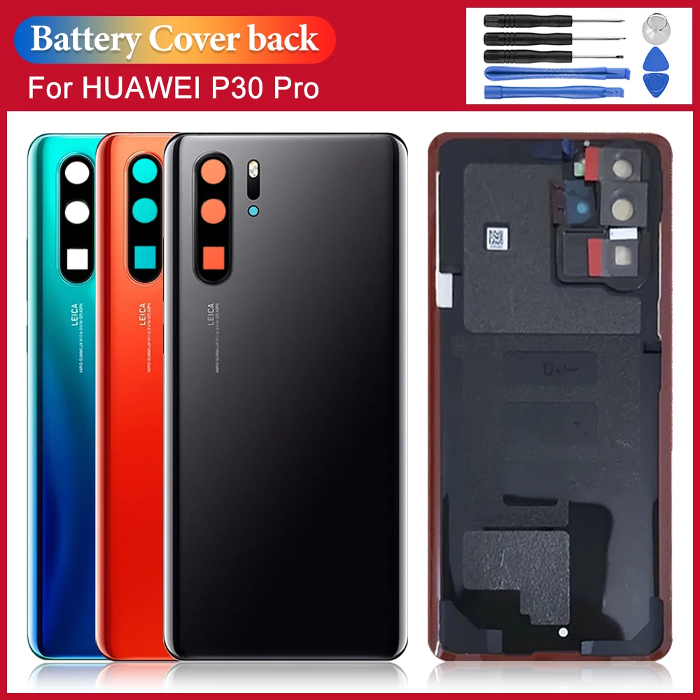 Задняя крышка батарейного отсека для Huawei P30 Pro стеклянная задняя Крышка с
