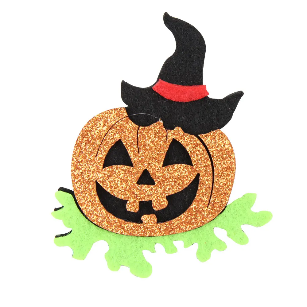 09 Блестящая нашивки из фетра для хеллоуина с аппликацией в виде летучей мыши из тыквы для тканевых наклеек ручной работы вечерние украшения аксессуары для волос - Цвет: 09