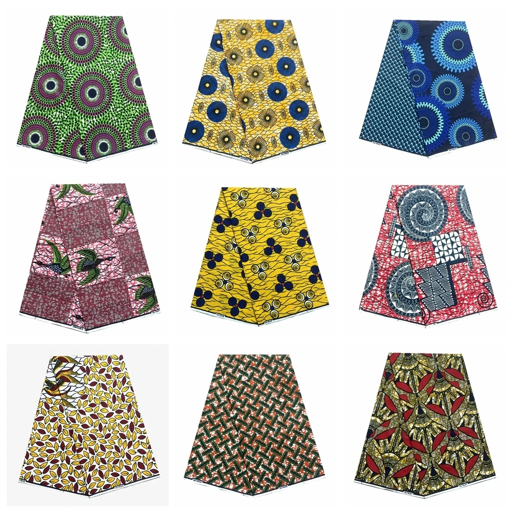 

Newest Veritable Wax Guaranteed Real Wax High Quality Pagne Wax 6yard African Ankara Sewing Fabric For Wedding Dress Hot