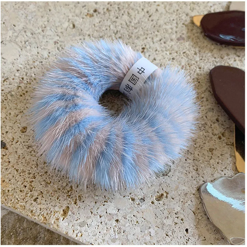 2019 Горячие кожаные аксессуары для волос из норки благородная эластичная лента