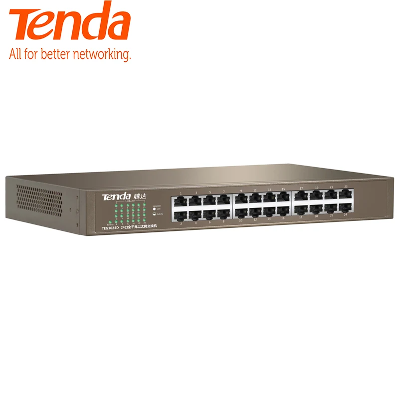 Tenda TEG1024D 24 порта Gigabit Ethernet Switch 10/100/1000Mpbs сетевой коммутатор Auto MDI/MDIX | Компьютеры и