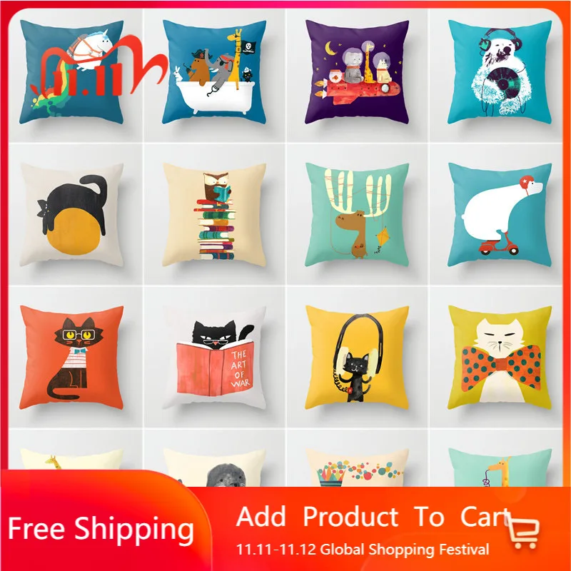 

Short Plush Pillow Cover American Living Room Sofa Cushion Cover Office Throw Pillowcase Home Decorative Pillowcase