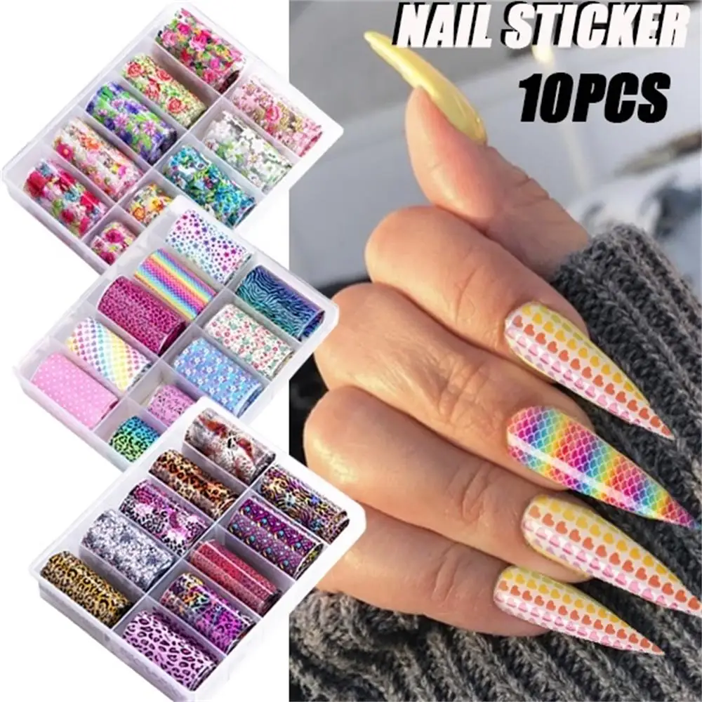 10 шт. голографические переводные наклейки для ногтей|Блестки ногтей| |