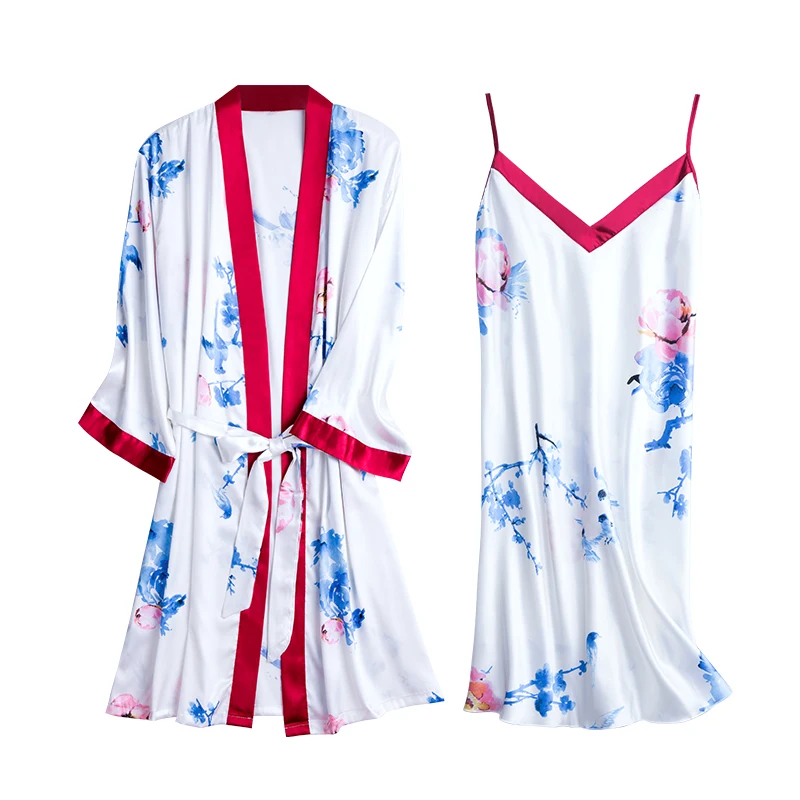 YAO TING/Новинка Шелковая пижама сезон лето шелковый халат с тонкими лямками