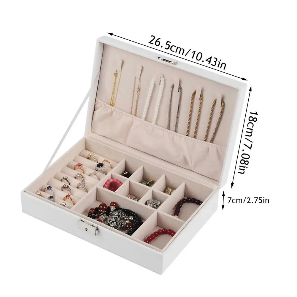 

Jewelry Box Travel Comestic Jewelry Casket Organizer Makeup Lipstick Storage Box Beauty Container Necklace Birthday Gift