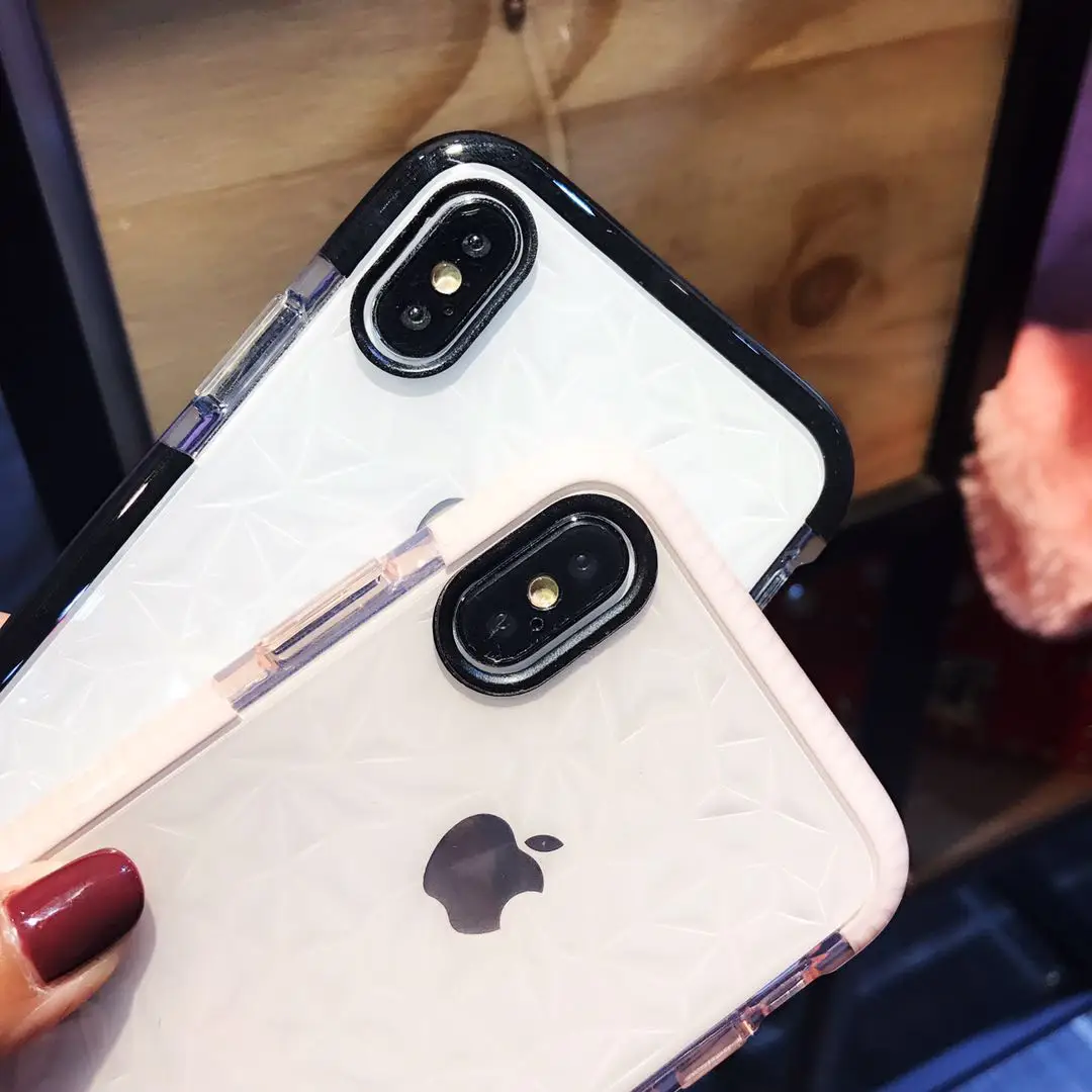 For iPhone 11 Pro XS Max XR 7 8 Plus Ultra Thin Diamond Grain Soft TPU Phone Back Cover Case Samsung Galaxy S9 NOTE9 | Мобильные