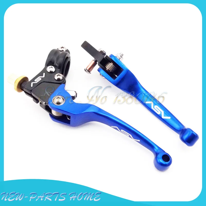 Алюминиевый синий ASV складные сцепные ручки для мотокросса мотоцикла Atv pit dirt bike