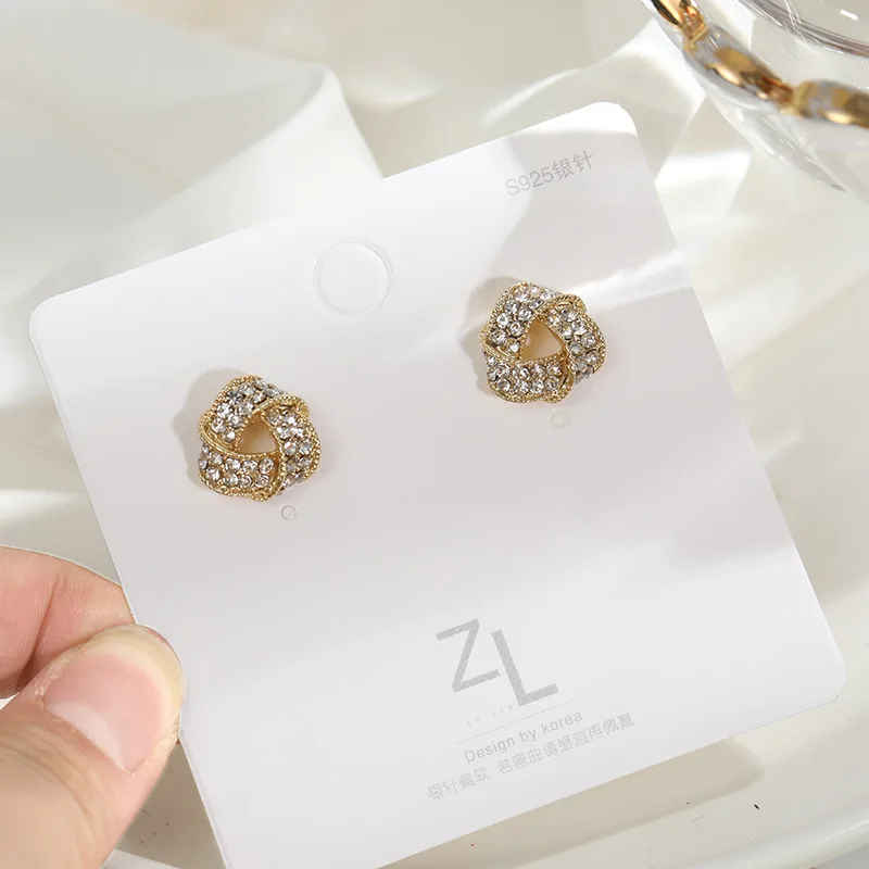 Модные трехмерные плетеные геометрические ажурные серьги с дрелью для