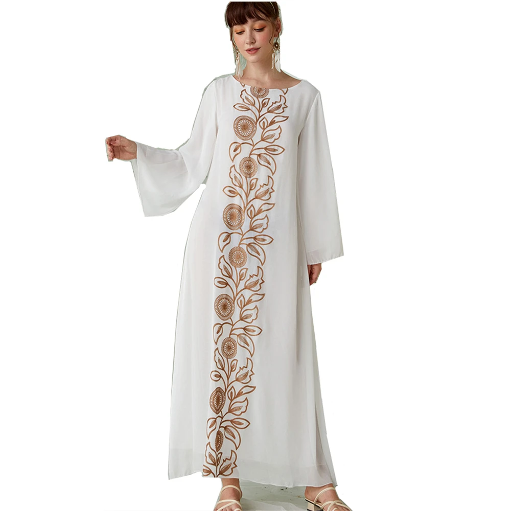 

Халат шифоновый Женский, длинный, с вышивкой, MSL822