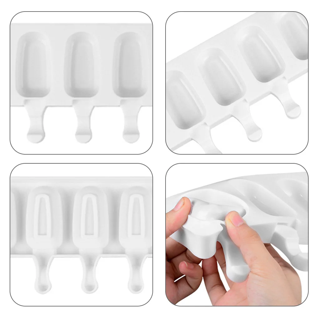 

8 Grid Food Grade Silicone Ice Tray Home DIY Ice Cube Mold Reusable Washable Ice Mould Cream Maker Kitchen Bar Accessories
