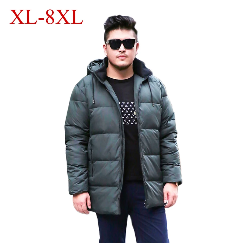Мужской пуховик на 90% белом утином пуху размеры до 8XL|Мужские парки| |