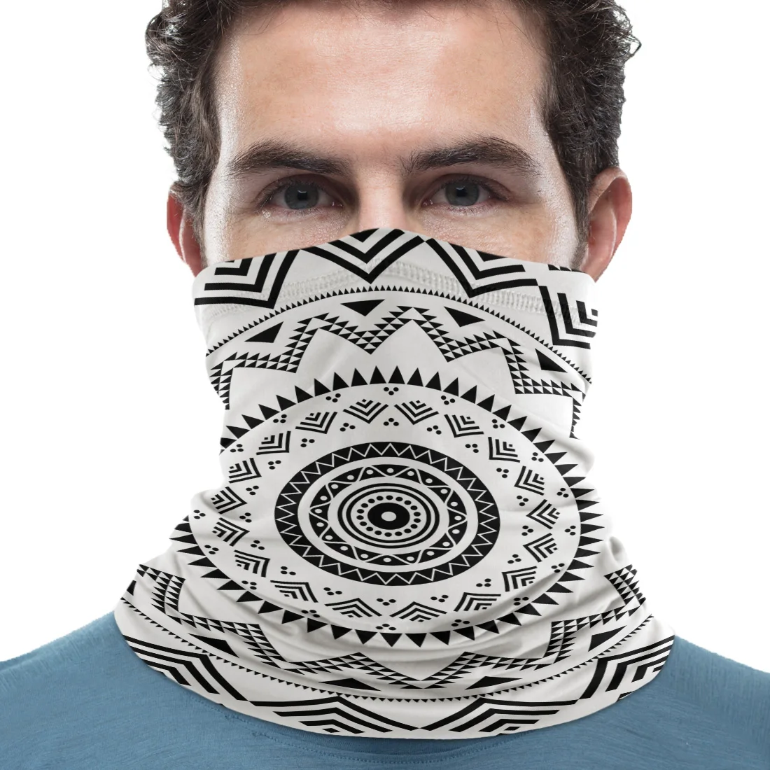 Черный и белый Мандала весенний мужской Дамский прямоугольный шарф Зимний на