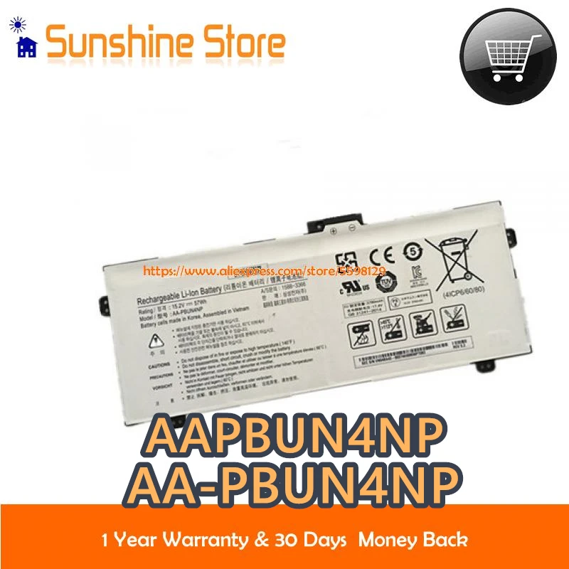 

Genuine 15.2V 3750mAh 57Wh For SAMSUNG NP940Z5L-X01US X03US AA-PBUN4NP AAPBUN4NP NP9300AA NP940Z5J NP940Z5L-S03US Laptop Battery