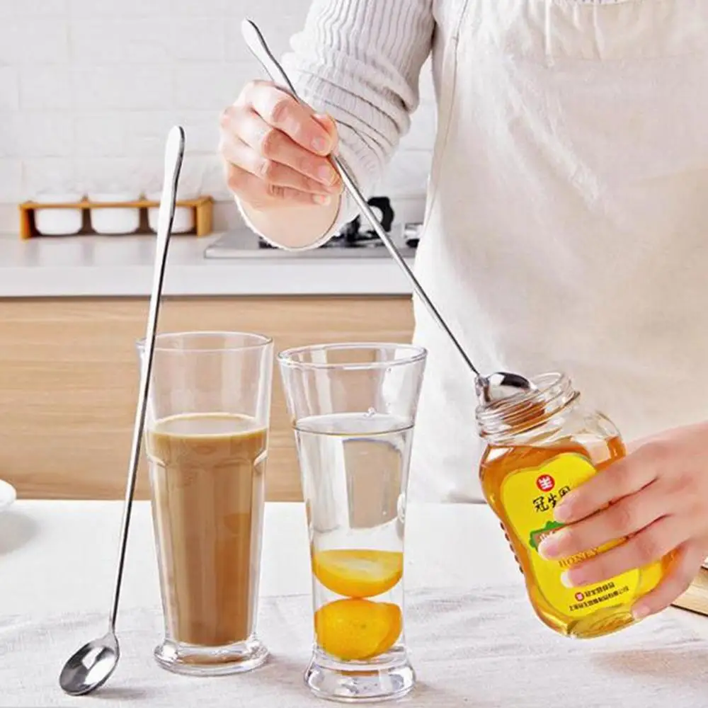 Нержавеющая сталь с длинной ручкой кофейная ложка креативный корейский десерт