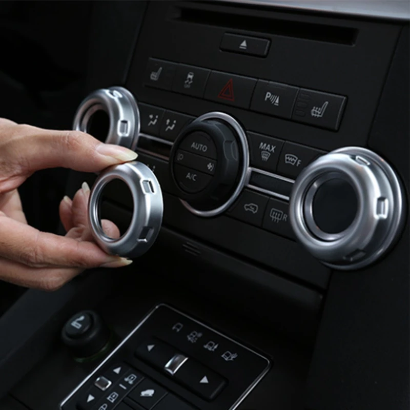 5Pcs Car Dashboard Console Switch Button Ring Cover Trim Auto Styling Chrome for Land Rover Discovery 4 Range Sport |