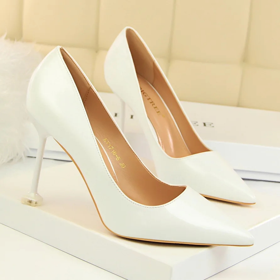 

2021 New Women Pumps Mid Heel Pump Ladies Pointed Toe Heel Shoes Sandals Heels Female Wedding Pumps Fashion Zapatos Mujer
