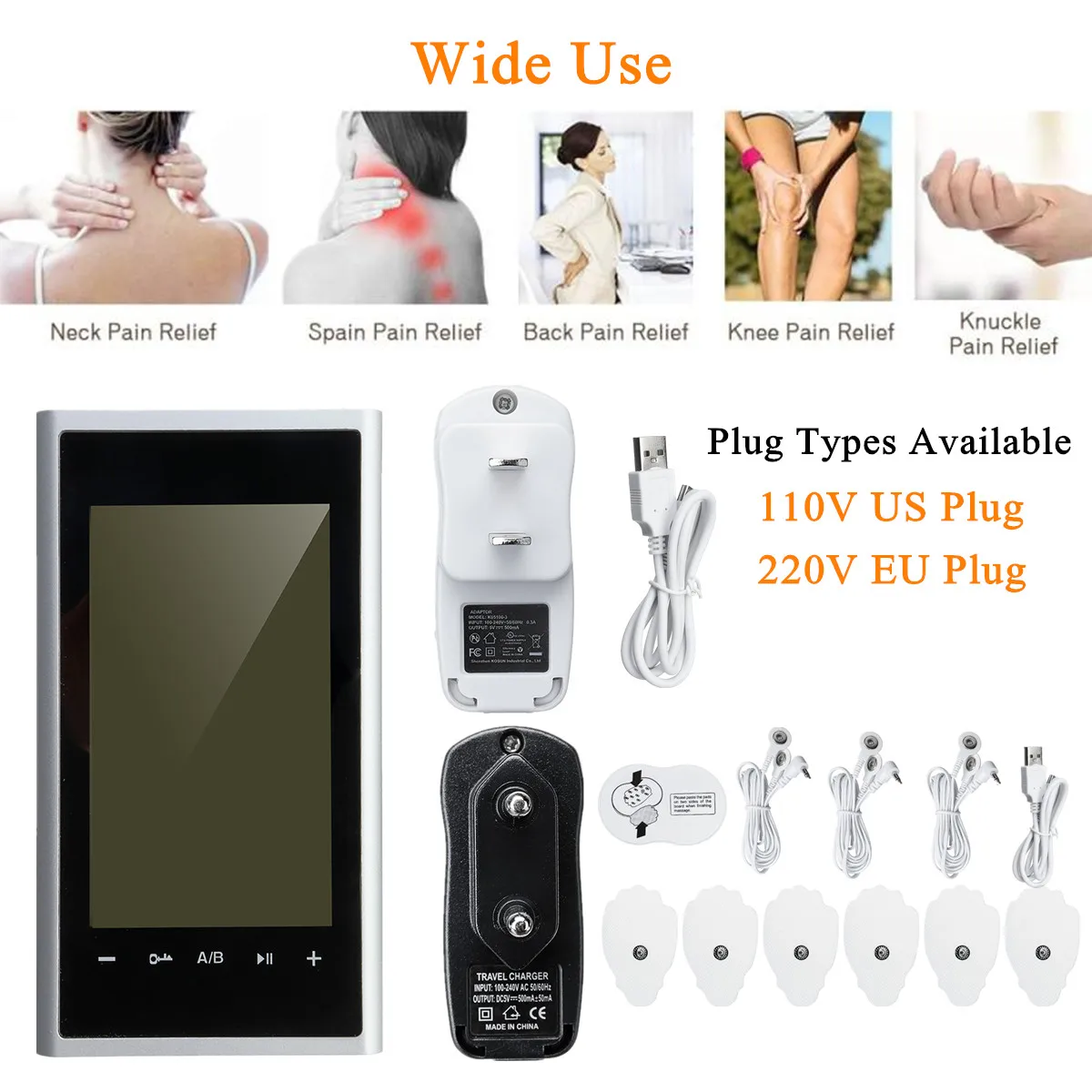 Портативный двойной выход 24 режима для облегчения боли шиацу с ЖК-дисплеем |