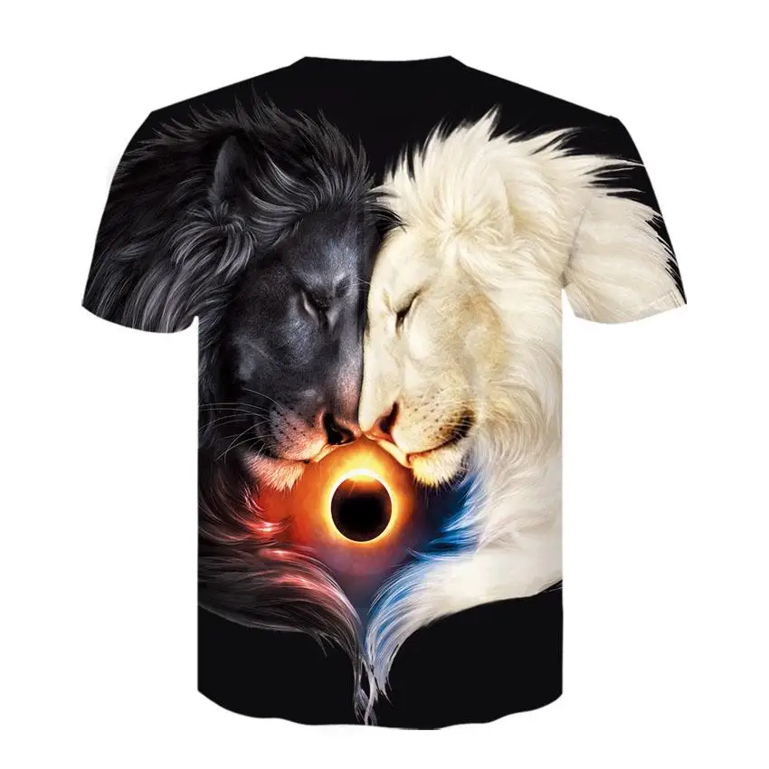 

New Funny Style T-shirt Men And Women Fashion 3d Printing Lion T-shirt Harajuku Street Style Men's T-shirt Top Asian Size S-6xl