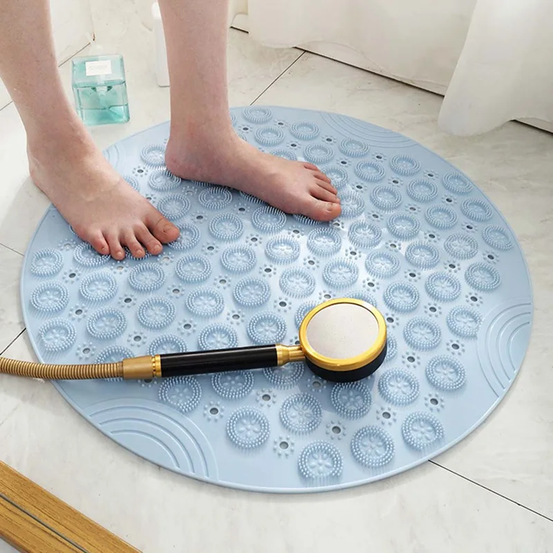 

A 55cm Round Silicone Bathroom Mat Shower Mat Bath Showers Floor Mat Bathroom Acessiories Non-slip Bathroom Shower Mat